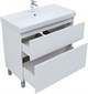 AQUANET Тумба с раковиной Вега 90 (Ирис) напольная 2 ящ. цв. белый глянец AQUANET-345378