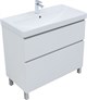 AQUANET Тумба с раковиной Вега 90 (Ирис) напольная 2 ящ. цв. белый глянец AQUANET-345378