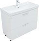 AQUANET Тумба с раковиной Ирис new 100 напольная 2 ящ. цв.белый глянец AQUANET-342096