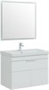 AQUANET Тумба с раковиной Ирис new 80 подвесная 1 ящ. 2 фасада цв.белый глянец AQUANET-312430