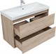 AQUANET Тумба с раковиной Милан 100 цв. дуб светлый AQUANET-340170