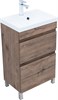 AQUANET Тумба с раковиной Нота New 50 напольная, дуб веллингтон табак AQUANET-345794