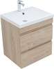 AQUANET Тумба с раковиной Нота new 58 цв.дуб светлый AQUANET-335880