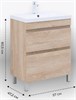 AQUANET Тумба с раковиной Нота New 60 дуб светлый AQUANET-345798