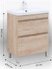 AQUANET Тумба с раковиной Нота New 60 дуб светлый AQUANET-345798