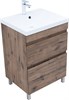 AQUANET Тумба с раковиной Нота New 60 напольная, дуб веллингтон табак AQUANET-345797