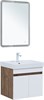 AQUANET Тумба с раковиной Оптима 60 цв. дуб рустикальный/белый сатин AQUANET-345352