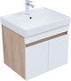 AQUANET Тумба с раковиной Оптима 60 цв. дуб светлый/белый сатин AQUANET-345354