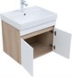 AQUANET Тумба с раковиной Оптима 60 цв. дуб светлый/белый сатин AQUANET-345354