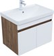 AQUANET Тумба с раковиной Оптима 70 цв. дуб рустикальный/белый сатин AQUANET-345356