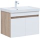 AQUANET Тумба с раковиной Оптима 80 цв. дуб светлый/белый сатин AQUANET-345362