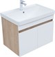 AQUANET Тумба с раковиной Оптима 80 цв. дуб светлый/белый сатин AQUANET-345362