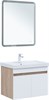 AQUANET Тумба с раковиной Оптима 80 цв. дуб светлый/белый сатин AQUANET-345362