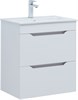 AQUANET Тумба с раковиной Практика 60 2 ящ. цв.белый глянец AQUANET-354886