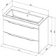 AQUANET Тумба с раковиной Практика 80 2 ящ. цв.маренго AQUANET-332507