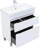 AQUANET Тумба с раковиной Слим 70 напольная 2 ящ. цв.белый сатин AQUANET-348180