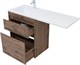 AQUANET Тумба с раковиной Токио 130 L напольная 2 ящика, цв. дуб веллингтон AQUANET-335589