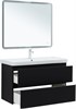 AQUANET Тумба с раковиной Эмбер 105 2 ящ. цв.черный матовый (раковина Luxury) AQUANET-332491