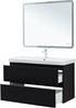 AQUANET Тумба с раковиной Эмбер 105 2 ящ. цв.черный матовый (раковина Luxury) AQUANET-332491