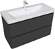 AQUANET Тумба с раковиной Эмбер 105 2 ящ. цв.черный матовый (раковина Urban) AQUANET-332499
