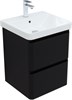 AQUANET Тумба с раковиной Эмбер 60 2 ящ. цв.черный матовый (раковина Luxury) AQUANET-332495