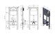DK Комплект Унитаз подвесной безободковый (торнадо) D&K Berlin DT1436516, 490*340*350мм, сиденье микролифт, белый+Инсталляция рамная скрытого монтажа D&K DI8050127, 500*117*1270мм, для подвесного унитаза, универсальная+Клавиша смыва D&K Rhein DB1499006 гр DS1431632