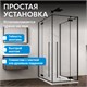 ABBER Eins Душевой уголок квадратный двери распашные размер 90x90 см, профиль - черный / стекло - прозрачное AG06099B
