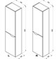 RAVAK Classic Пенал подвесной ширина 40 см, белый / серый X000001473