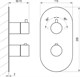 RAVAK Смеситель скрытого монтажа термостатический Espirit ES 063.60RGB.O2.RB07C, с переключателем ванна/душ, для R-box, брашированное розовое золото X070360
