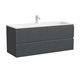 SANCOS Тумба подвесная Сноб Р (Snob R) 1195х445х500, c двумя ящиками оснащенными доводчиками, темный антрацит матовый, арт.SNR120MDH SNR120MDH