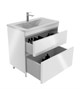 STYLE LINE Тумба напольная STYLELINE "Атлантика 80", Люкс Плюс белый глянец с раковиной Атлантика 80 СС-00002581