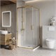 BELBAGNO Luce Душевой уголок квадратный размер 100x100 см профиль - золото / стекло - прозрачное, двери раздвижные LUCE-A-2-100-C-ORO