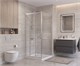 BELBAGNO Uno-195 Душевой уголок квадратный размер 90x90 см, двери раздвижные, профиль - сатин / стекло - прозрачное UNO-195-AF-31-90-C-IN