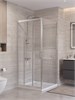 BELBAGNO Uno-195 Душевой уголок квадратный размер 90x90 см, двери раздвижные, профиль - сатин / стекло - прозрачное UNO-195-AF-31-90-C-IN
