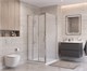 BELBAGNO Uno-195 Душевой уголок квадратный размер 90x90 см, двери раздвижные, профиль - хром / стекло - матовое UNO-195-AF-31-90-P-Cr