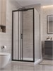 BELBAGNO Uno-195 Душевой уголок квадратный размер 90x90 см, двери раздвижные, профиль - черный матовый / стекло - матовое UNO-195-AF-31-90-P-NERO