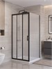BELBAGNO Uno-195 Душевой уголок квадратный размер 90x90 см, двери раздвижные, профиль - черный матовый / стекло - матовое UNO-195-AF-31-90-P-NERO