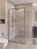 BELBAGNO Uno-195 Душевой уголок прямоугольный размер 100x90 см, двери раздвижные, профиль - хром / стекло - прозрачное UNO-195-AH-1-100/90-C-Cr