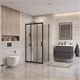 BELBAGNO Uno-195 Душевой уголок квадратный размер 100x100 см, двери раздвижные, профиль - черный матовый / стекло - прозрачное UNO-195-AF-31-100-C-NERO