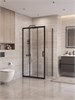 BELBAGNO Uno-195 Душевой уголок квадратный размер 100x100 см, двери раздвижные, профиль - черный матовый / стекло - прозрачное UNO-195-AF-31-100-C-NERO