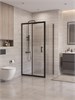 BELBAGNO Uno-195 Душевой уголок прямоугольный размер 110x70 см, двери раздвижные, профиль - черный матовый / стекло - прозрачное UNO-195-AH-1-110/70-C-NERO