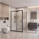 BELBAGNO Uno-195 Душевой уголок прямоугольный размер 120x90 см, двери раздвижные, профиль - черный матовый / стекло - прозрачное UNO-195-AH-1-120/90-C-NERO