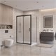 BELBAGNO Uno-195 Душевой уголок прямоугольный размер 120x90 см, двери раздвижные, профиль - черный матовый / стекло - матовое UNO-195-AH-1-120/90-P-NERO