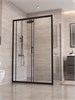 BELBAGNO Uno-195 Душевой уголок прямоугольный размер 130x100 см, двери раздвижные, профиль - черный матовый / стекло - прозрачное UNO-195-AH-1-130/100-C-NERO