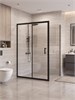 BELBAGNO Uno-195 Душевой уголок прямоугольный размер 130x100 см, двери раздвижные, профиль - черный матовый / стекло - прозрачное UNO-195-AH-1-130/100-C-NERO