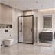 BELBAGNO Uno-195 Душевой уголок прямоугольный размер 130x80 см, двери раздвижные, профиль - черный матовый / стекло - прозрачное UNO-195-AH-1-130/80-C-NERO