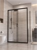 BELBAGNO Uno-195 Душевой уголок прямоугольный размер 130x80 см, двери раздвижные, профиль - черный матовый / стекло - прозрачное UNO-195-AH-1-130/80-C-NERO