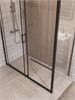 BELBAGNO Uno-195 Душевой уголок прямоугольный размер 140x80 см, двери раздвижные, профиль - черный матовый / стекло - прозрачное UNO-195-AH-1-140/80-C-NERO
