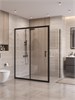 BELBAGNO Uno-195 Душевой уголок прямоугольный размер 140x90 см, двери раздвижные, профиль - черный матовый / стекло - прозрачное UNO-195-AH-1-140/90-C-NERO