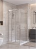 BELBAGNO Uno-195 Душевой уголок прямоугольный размер 100x90 см, двери раздвижные, профиль - сатин / стекло - прозрачное UNO-195-AHF-31-100/90-C-IN